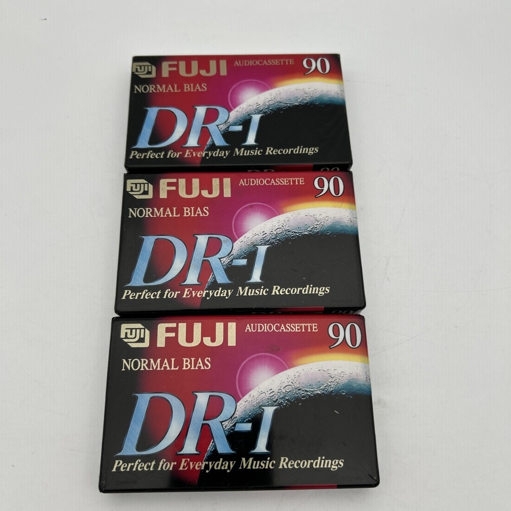 FUJI DR-I 90 Blank Audio Tape Cassette Type 1 Normal‎ Bias NIP-Lot Of 3
